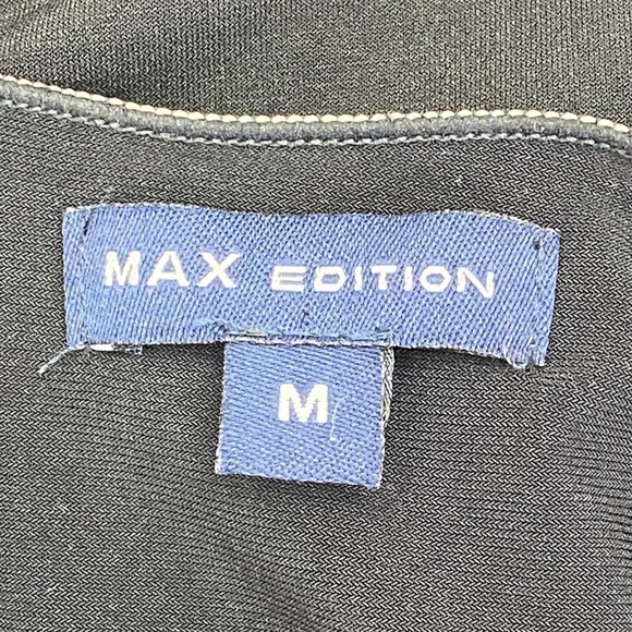 MAX Edition Black Cinched Cap Sleeve V-Neck Blouse - Picture 8 of 11